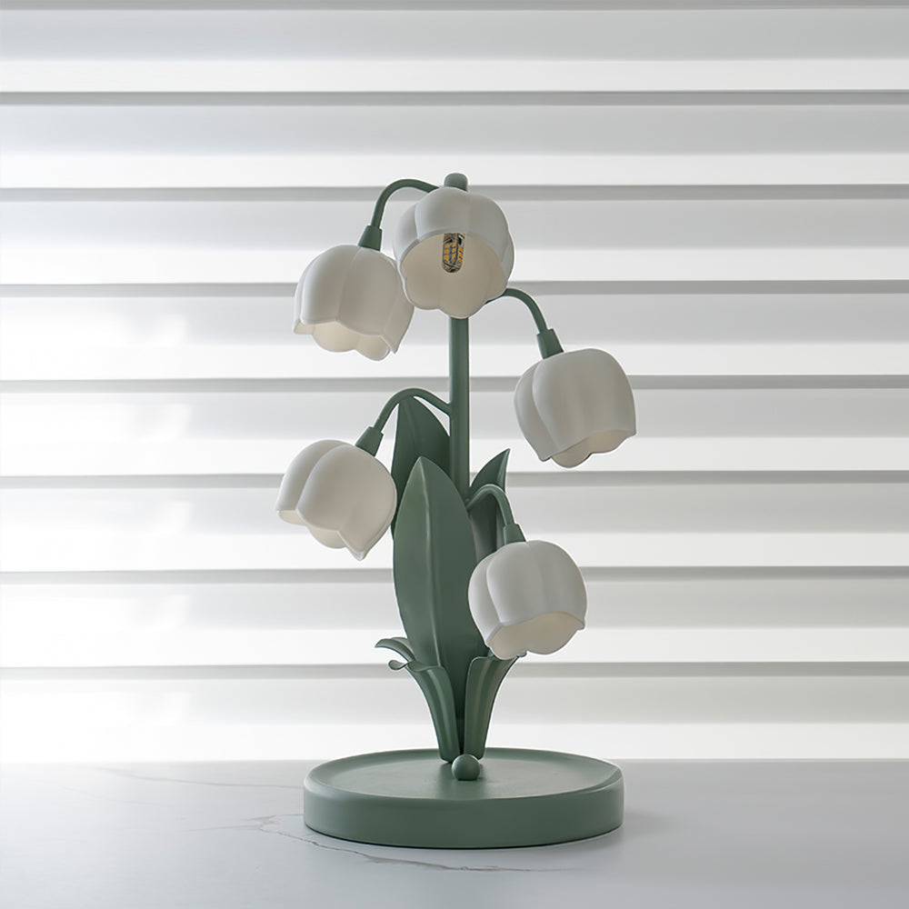 Lámpara de Mesa Bell Orchid Floral Elegante de 36 cm
