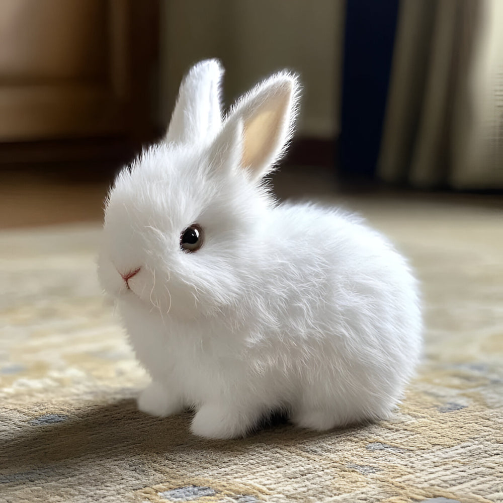 Figura de Conejo Realista Sentado Interactivo para el Hogar