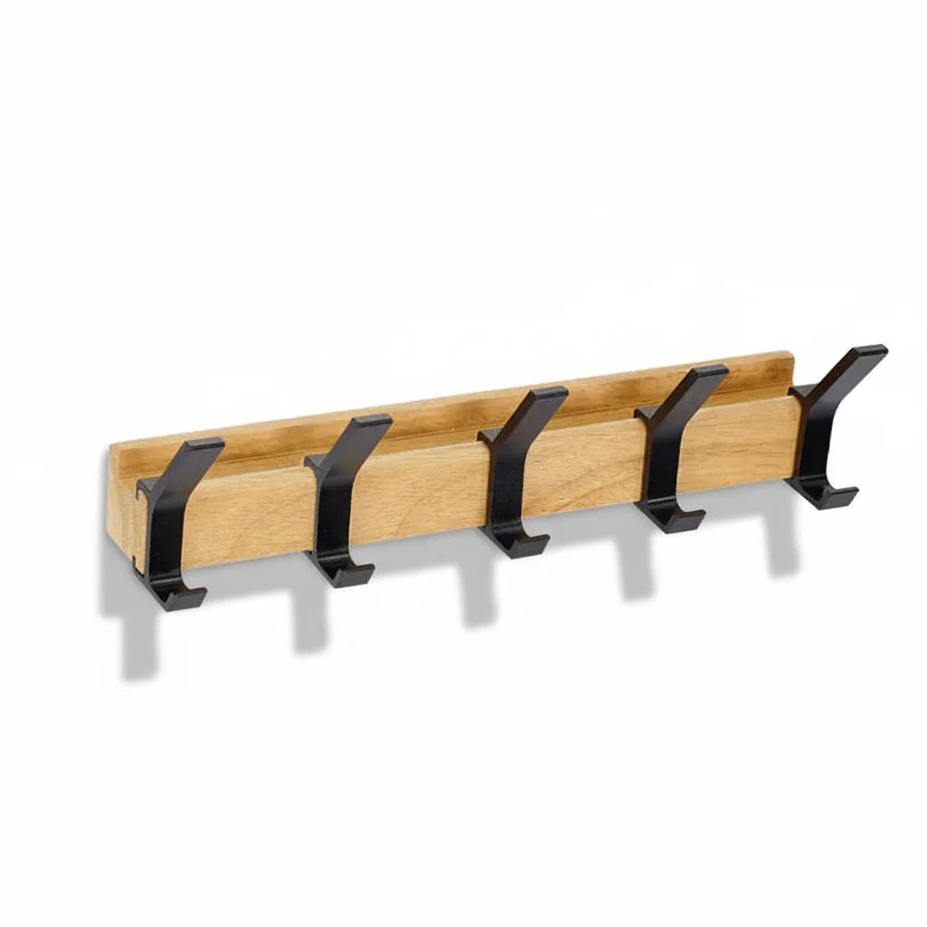 Perchero de Pared Escandinavo de Madera para Recibidor