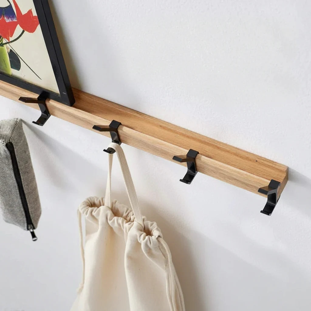 Perchero de Pared Escandinavo de Madera para Recibidor