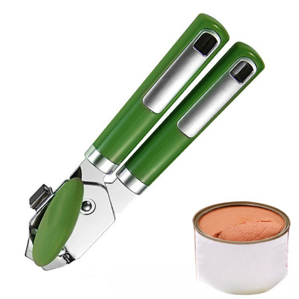 Abrelatas Manual de Acero Inoxidable con Abrebotellas