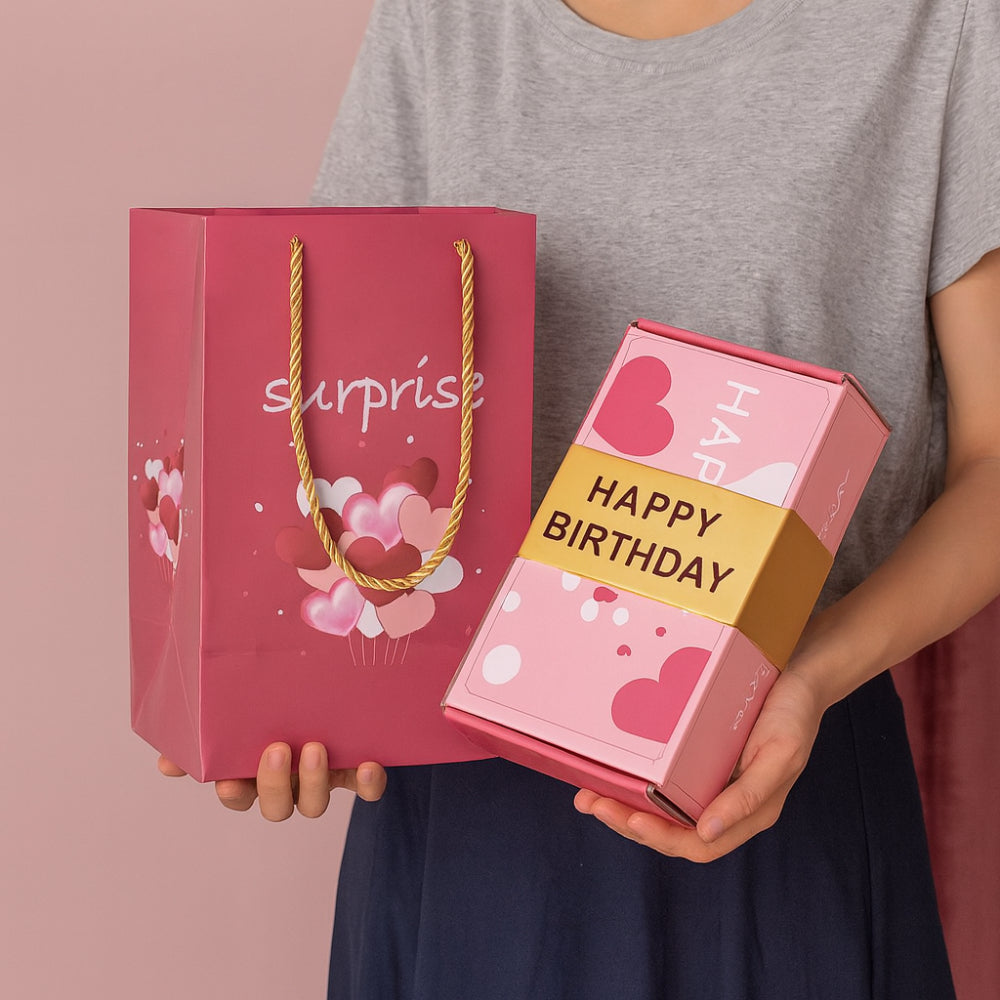Caja Sorpresa de Regalo con Tarjeta Desplegable y Mensaje