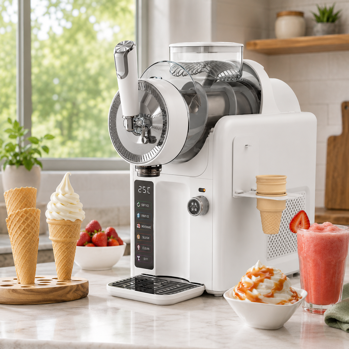 Máquina 2 en 1 de Helados y Granizados para Postres Caseros