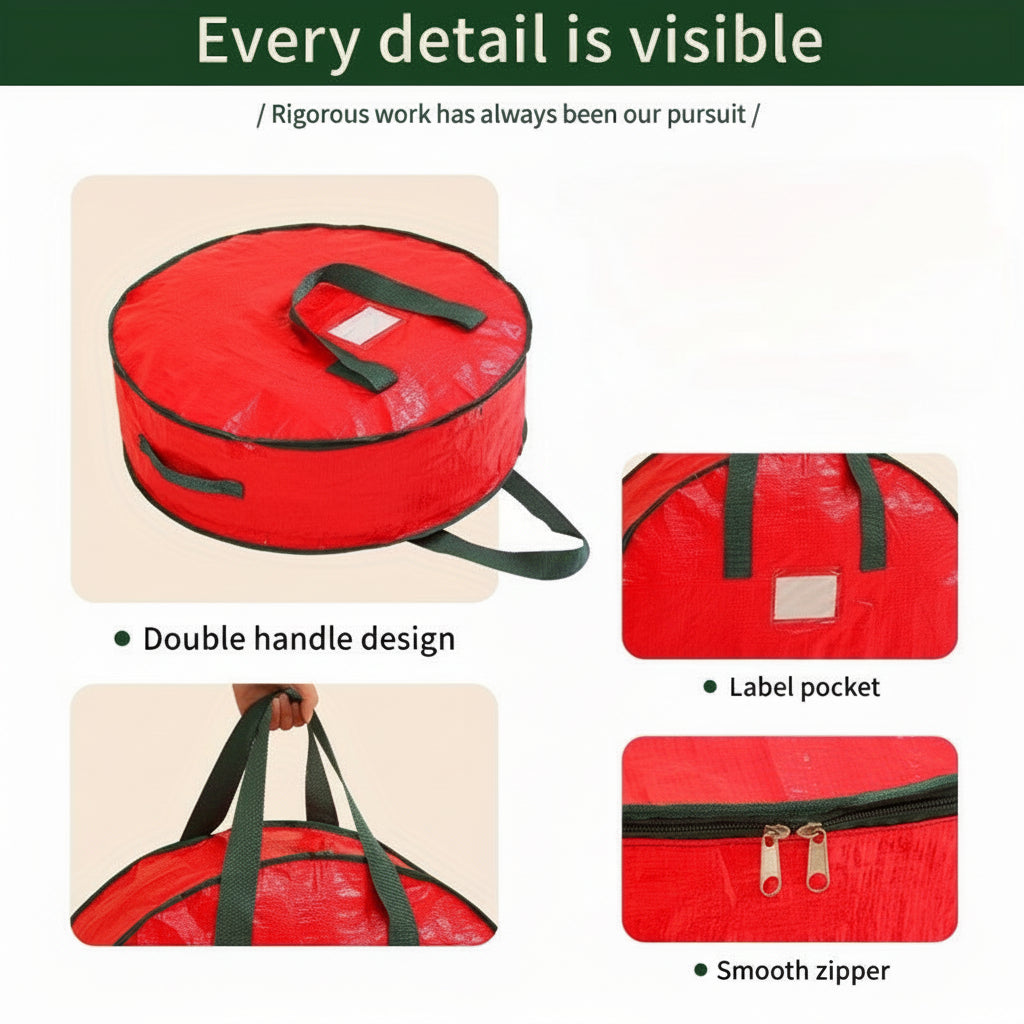 Bolsa para Guardar Adornos de Navidad con Compartimentos
