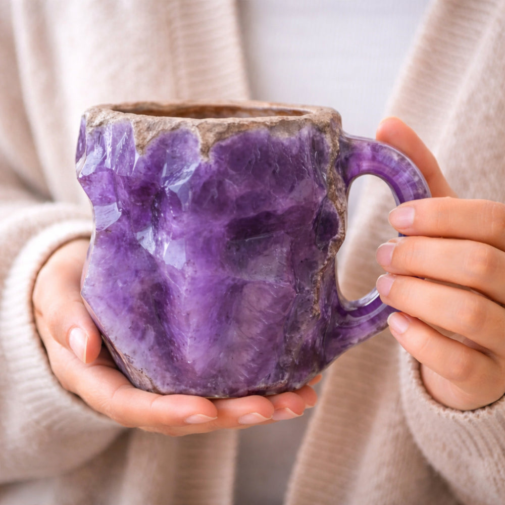 Taza de Café Decorativa Efecto Piedra de Cerámica Artesanal