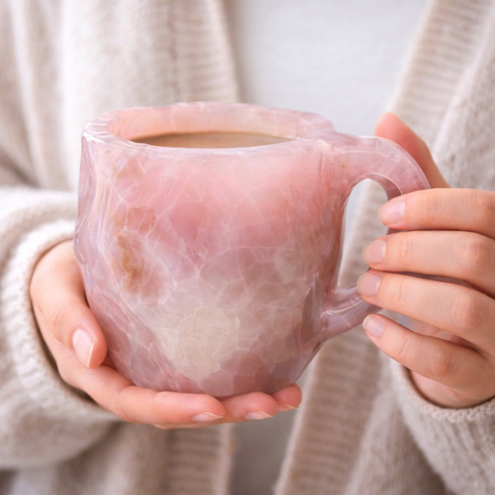 Taza de Café Decorativa Efecto Piedra de Cerámica Artesanal