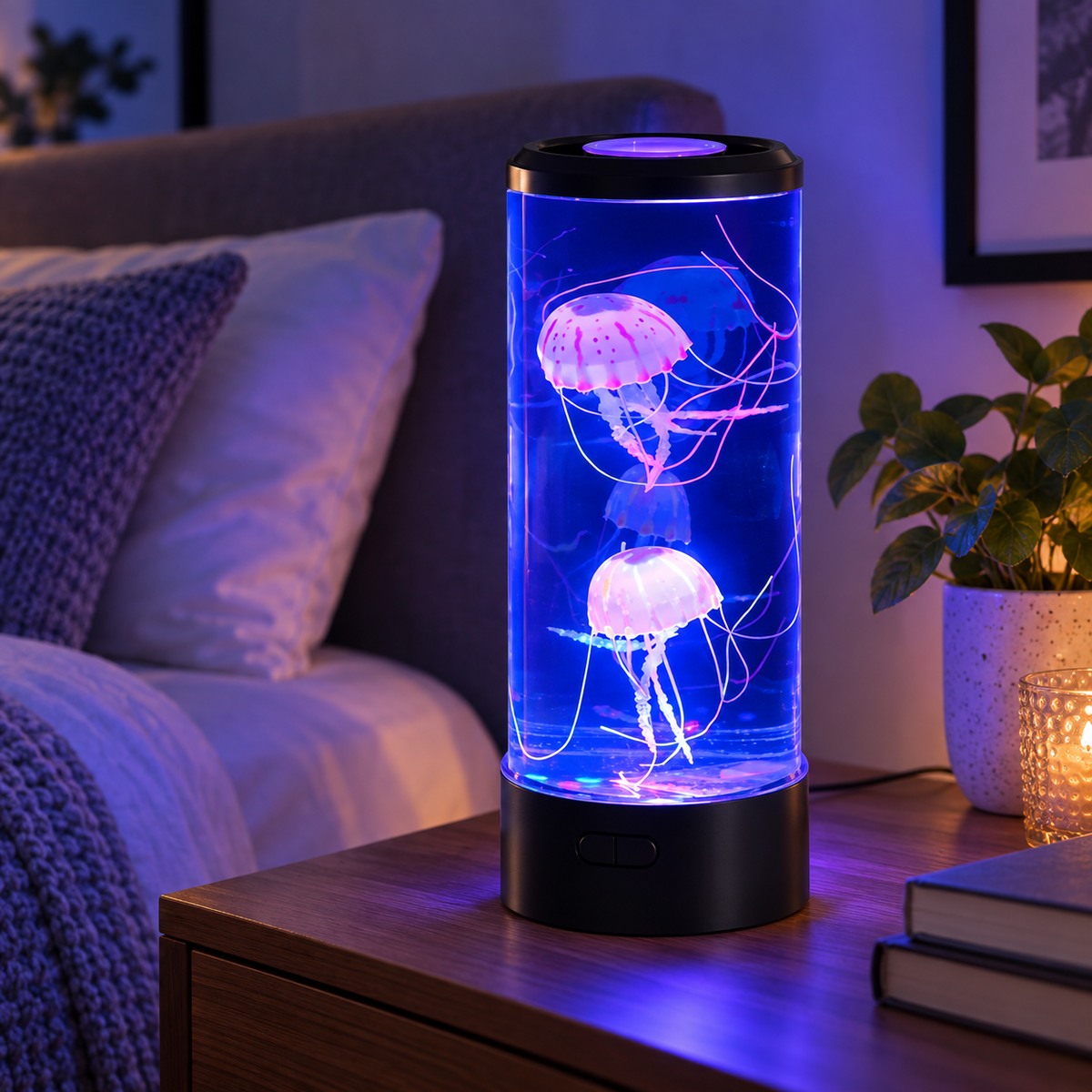 Lámpara de Medusas LED con Cambio de Color, USB, Relajante