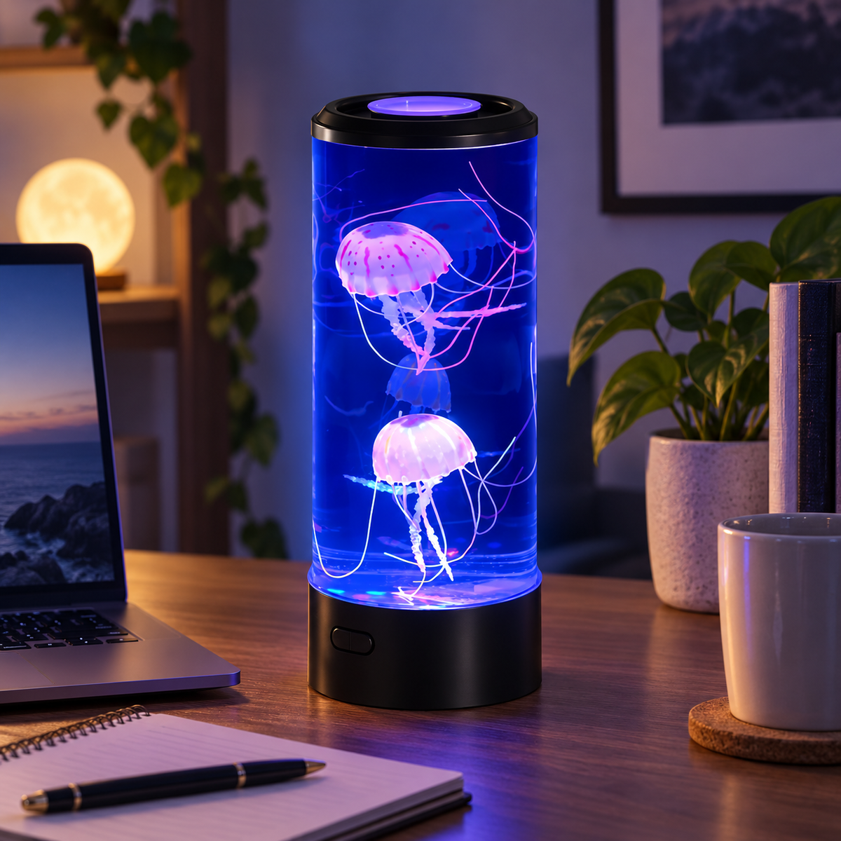 Lámpara de Medusas LED con Cambio de Color, USB, Relajante