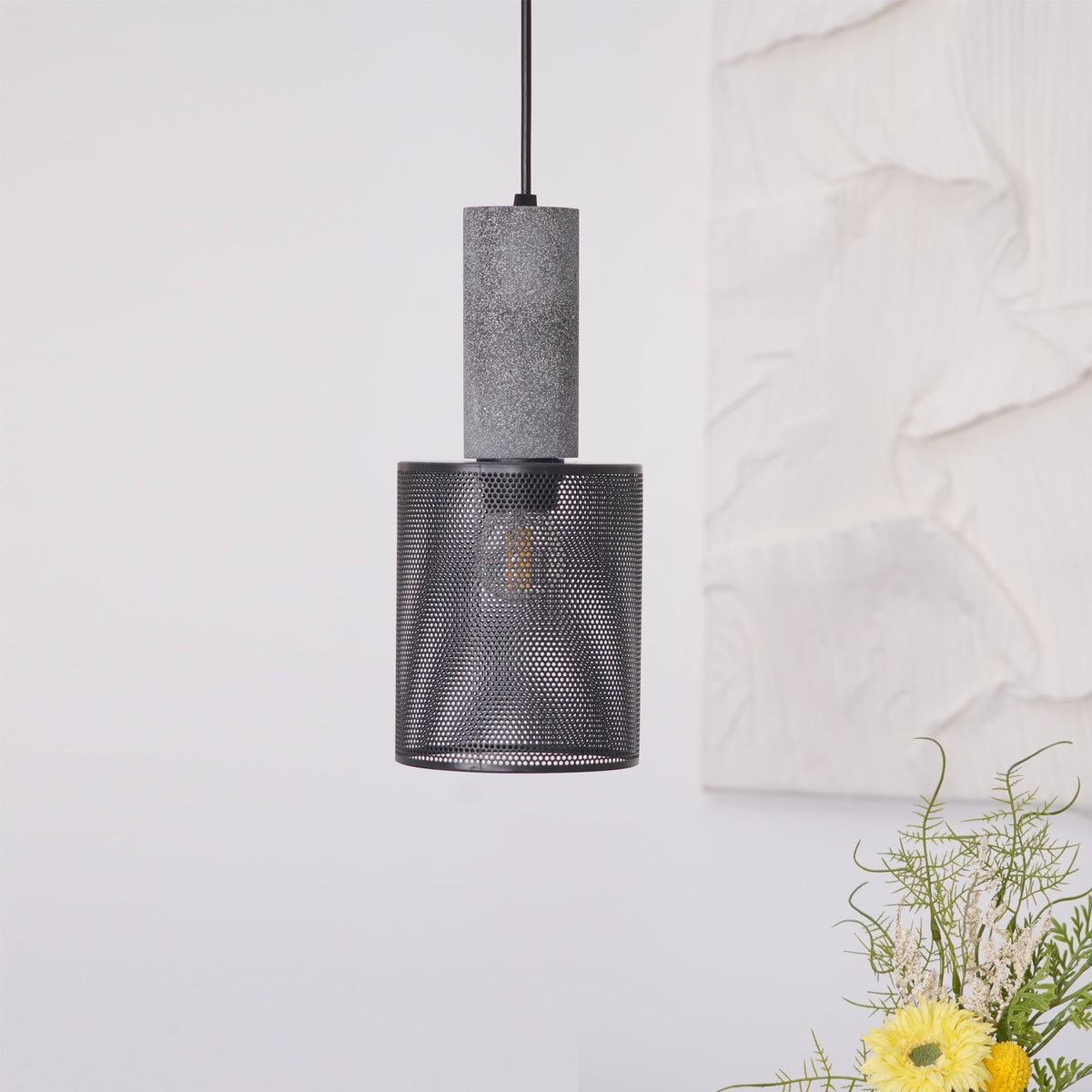 Lámpara Colgante de Hormigón Industrial LED, 6 Modelos