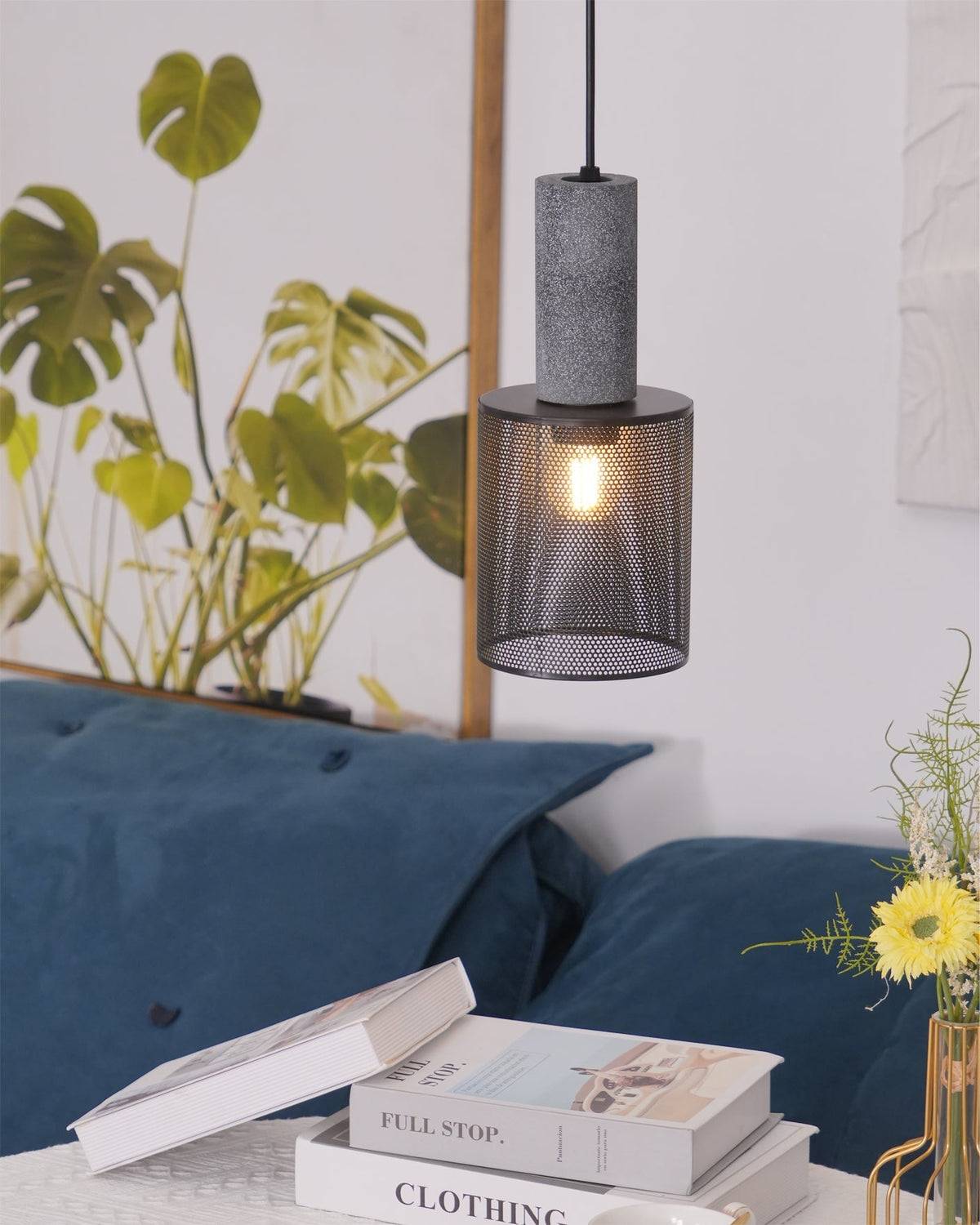 Lámpara Colgante de Hormigón Industrial LED, 6 Modelos