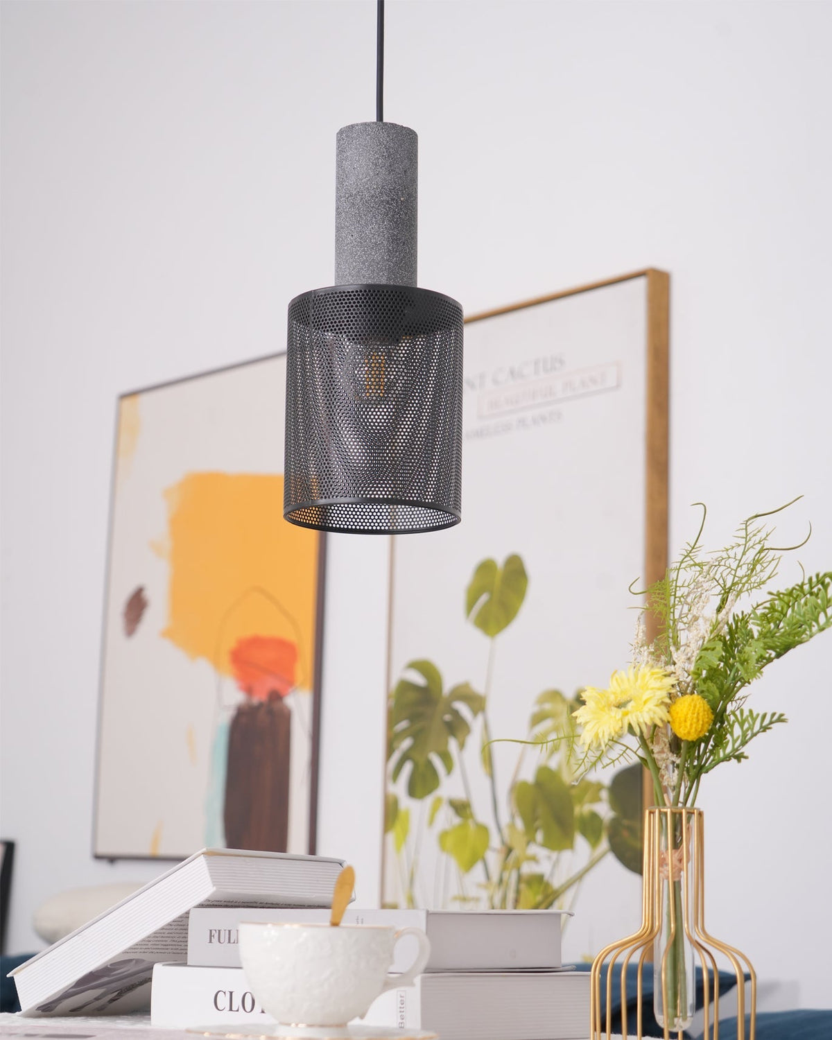 Lámpara Colgante de Hormigón Industrial LED, 6 Modelos