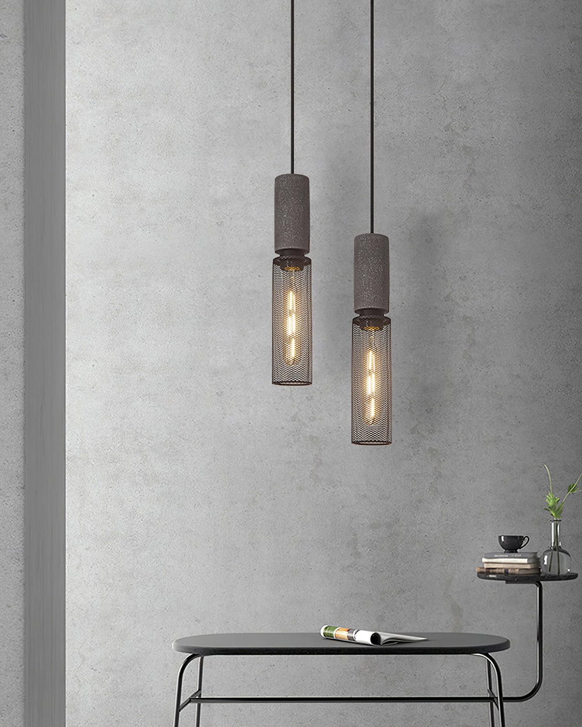 Lámpara Colgante de Hormigón Industrial LED, 6 Modelos