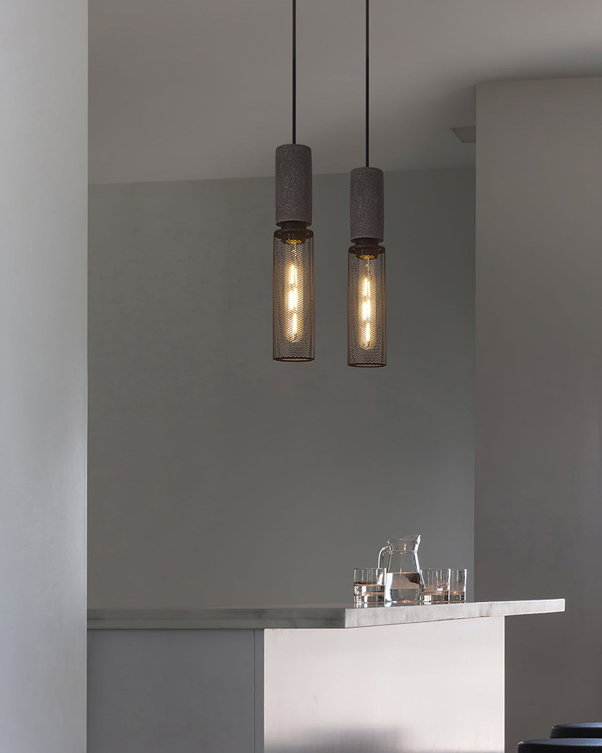 Lámpara Colgante de Hormigón Industrial LED, 6 Modelos