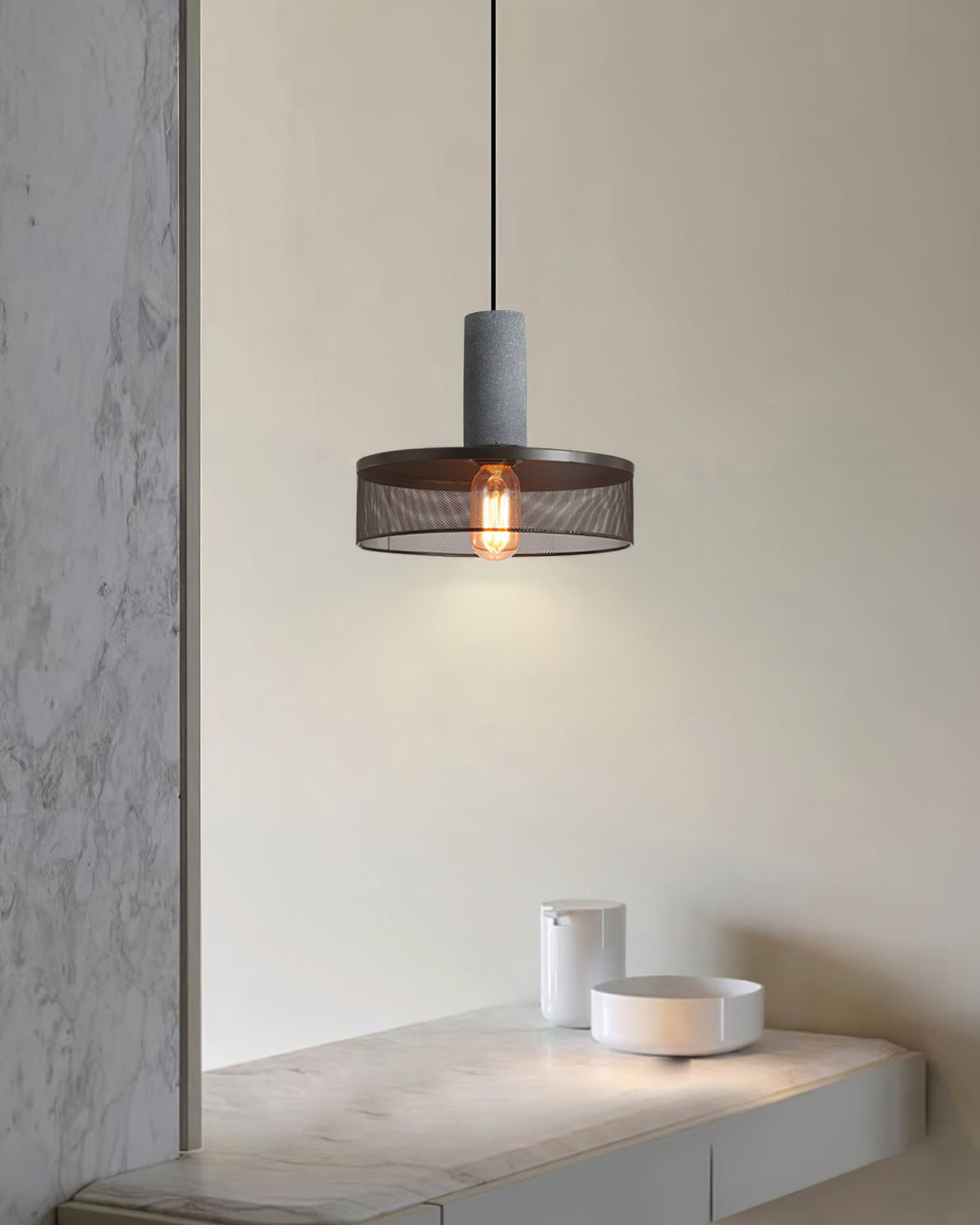 Lámpara Colgante de Hormigón Industrial LED, 6 Modelos
