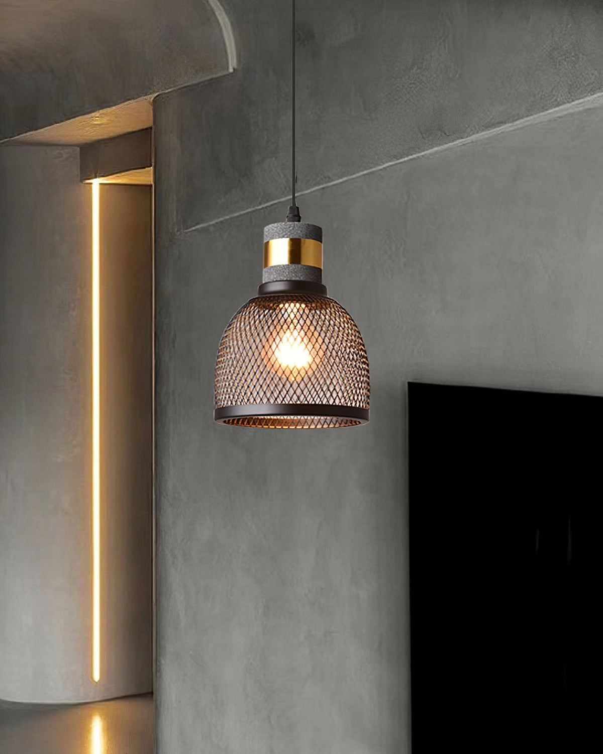 Lámpara Colgante de Hormigón Industrial LED, 6 Modelos