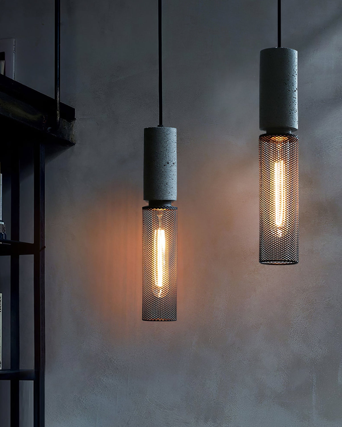 Lámpara Colgante de Hormigón Industrial LED, 6 Modelos