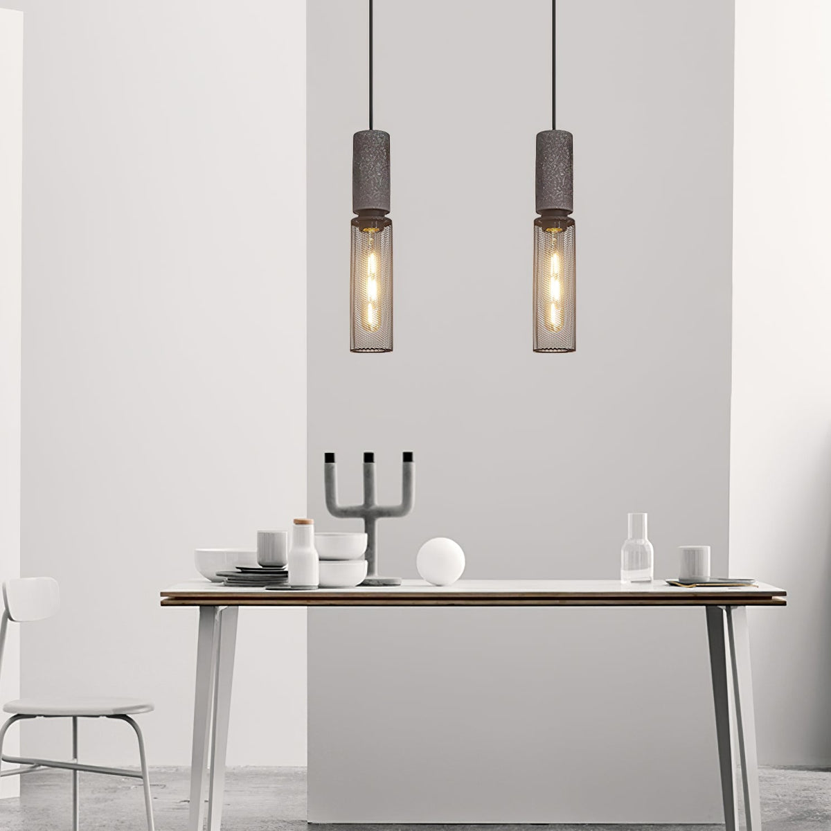 Lámpara Colgante de Hormigón Industrial LED, 6 Modelos