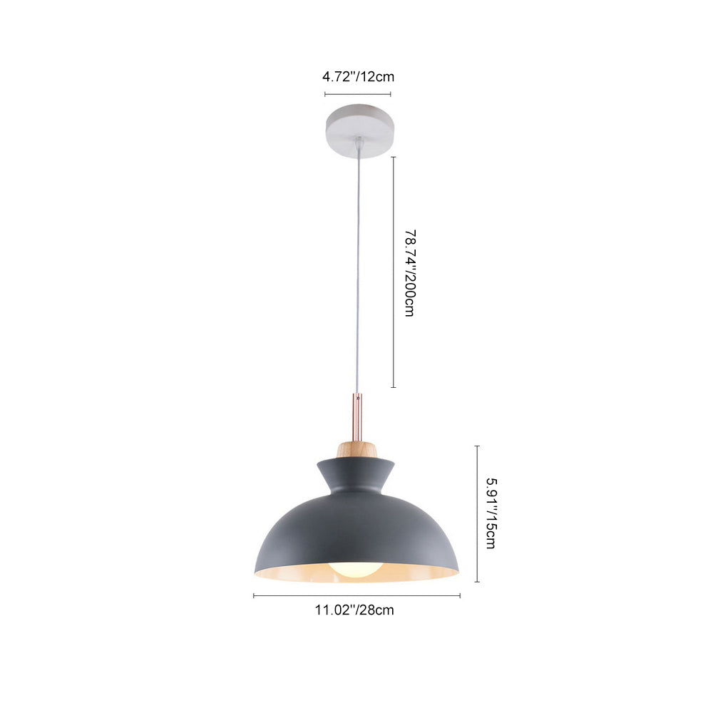 Lámpara Colgante de Cúpula Escandinava de Metal en 9 Colores