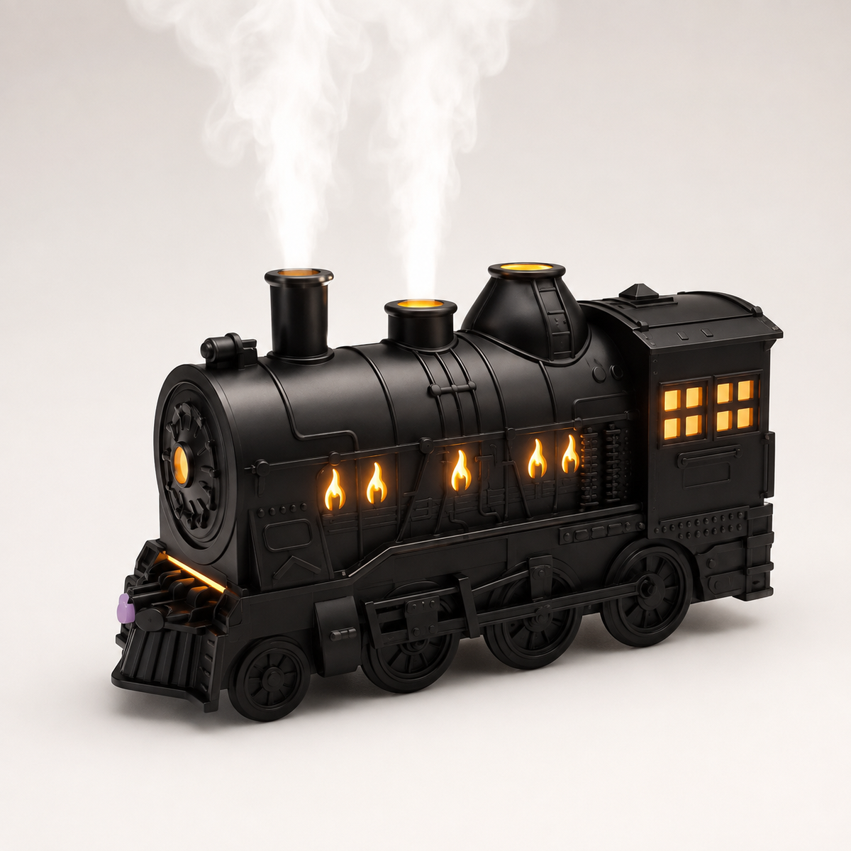 Humidificador Locomotora de Vapor Vintage con Bruma Continua