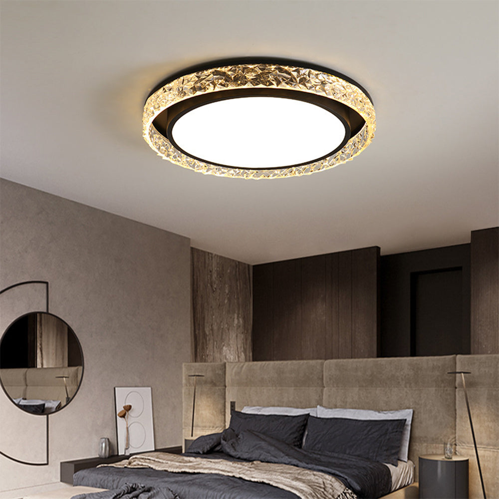 Crystal Halo Plafón LED de Techo con Anillo de Cristal