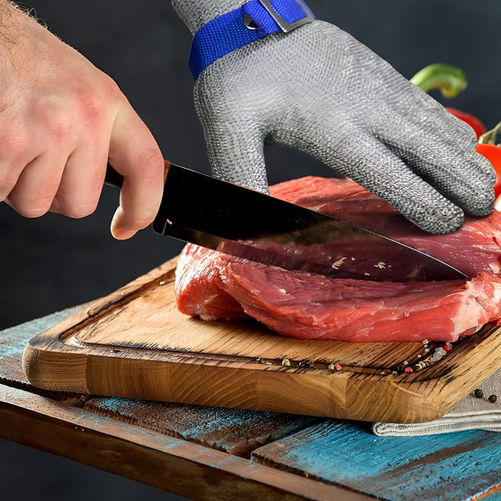 Guantes Anticorte de Malla Metálica para Cocina, Talla S-3XL
