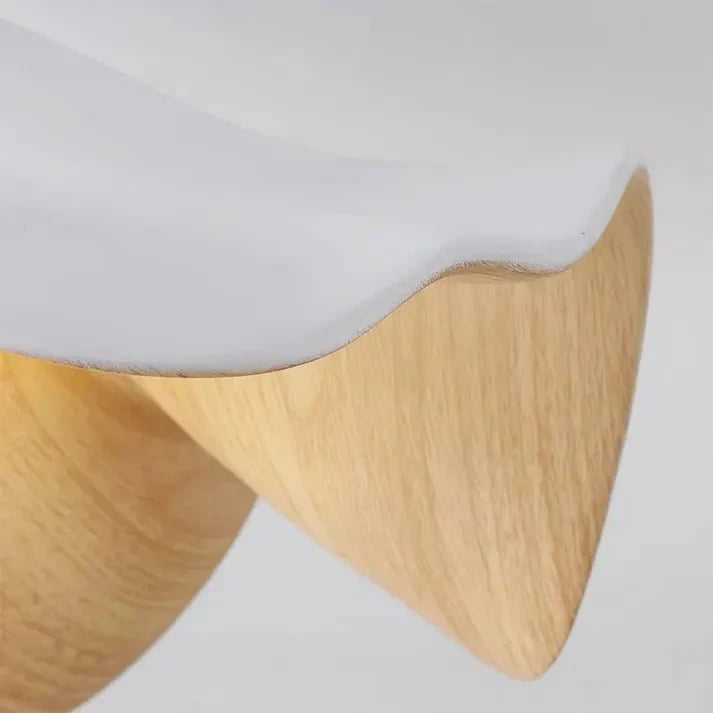 Lámpara de Techo Loto Escandinava de Madera, Resina y Hierro