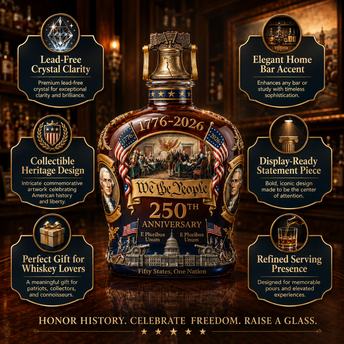 Decantador de Whisky Decorativo de Cristal sin Plomo, Regalo