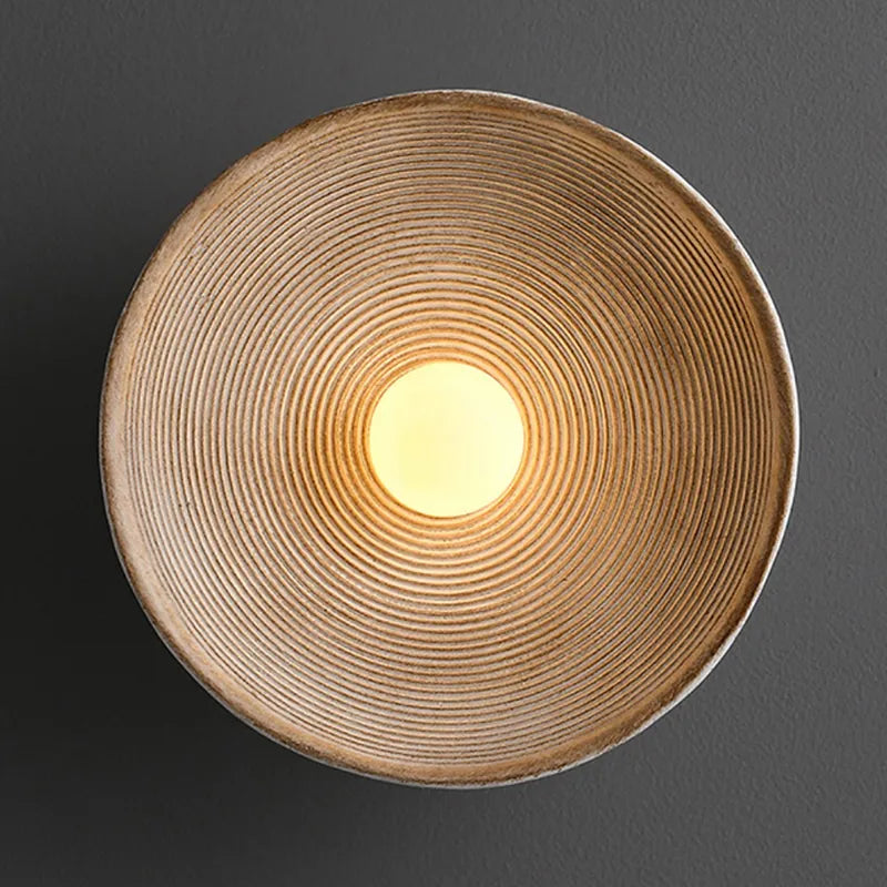 Aplique de Pared LED Rústico de Madera Artesanal Natural