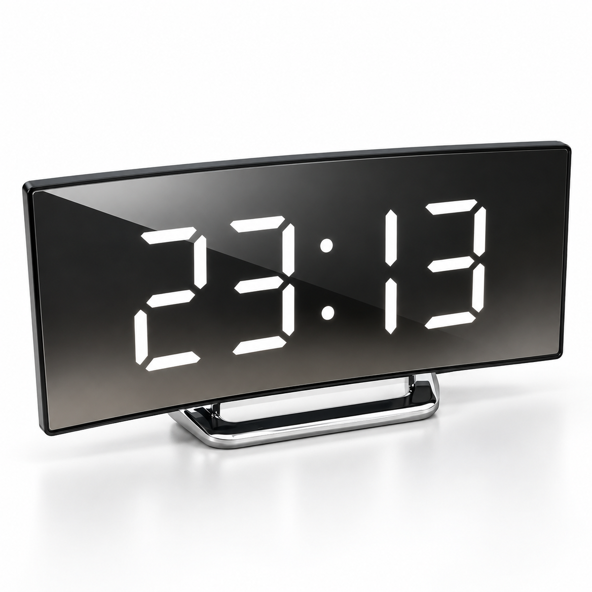 Reloj Despertador Digital con Pantalla Curva LED y Espejo