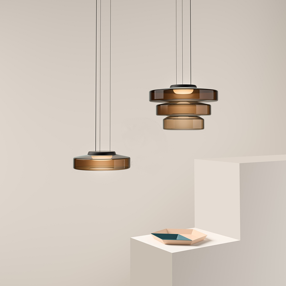 Lámpara Colgante de Vidrio Bauhaus de 1 a 3 Capas en Colores