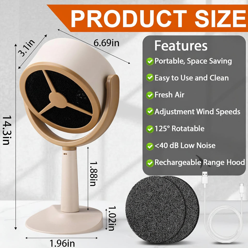 Campana Extractora Portátil de Cocina con Ventilador USB
