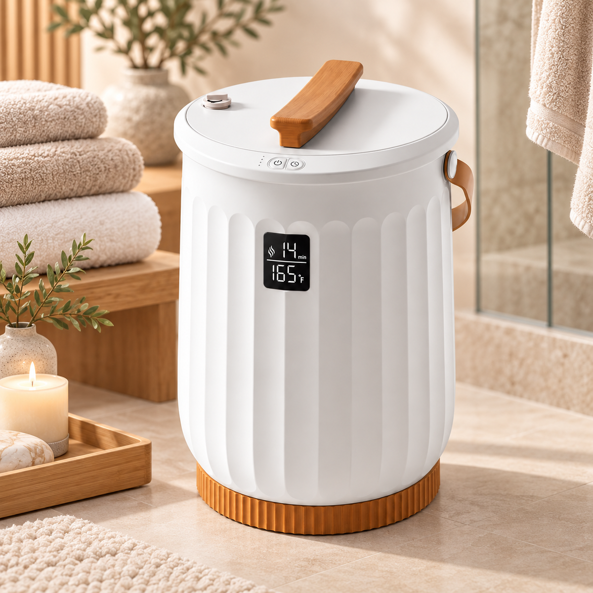 Calentador Eléctrico de Toallas con Temporizador para Baño