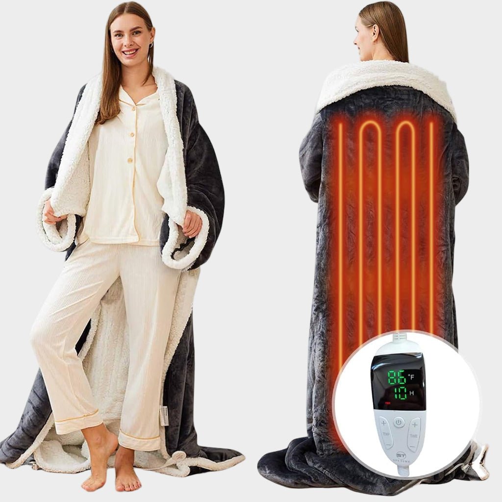 Manta Eléctrica Portátil de Forro Polar Sherpa para Adultos