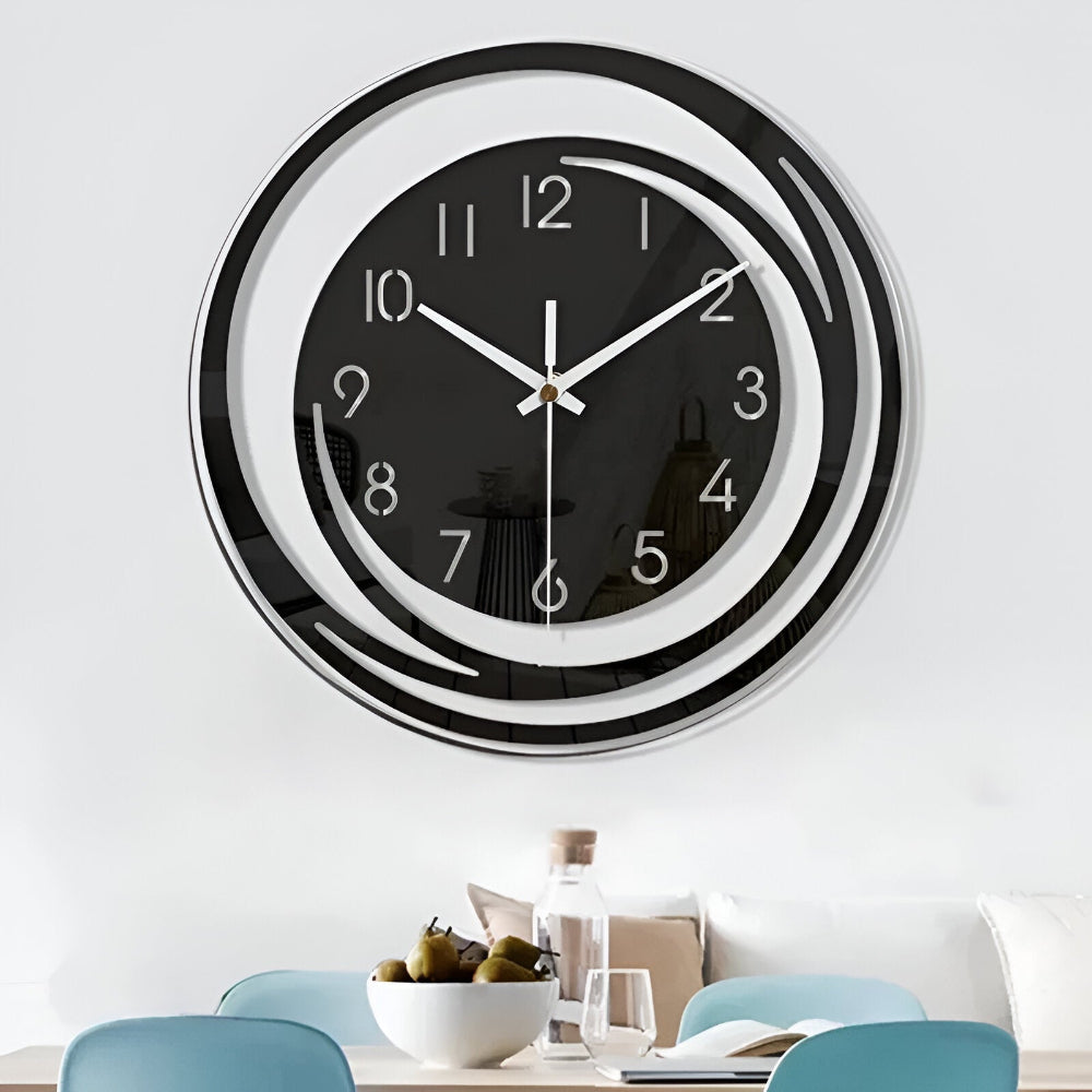 Reloj de Pared Sorana Escandinavo de Acrílico Negro Moderno