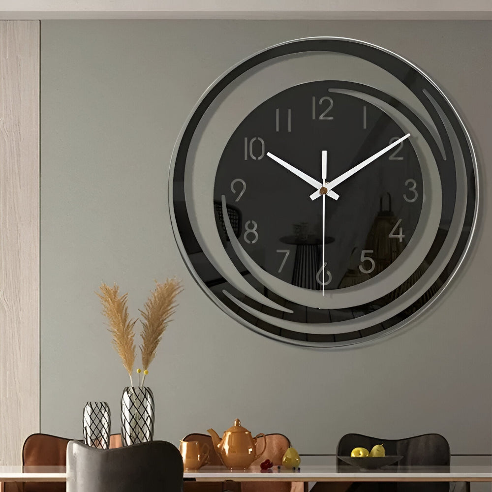 Reloj de Pared Sorana Escandinavo de Acrílico Negro Moderno