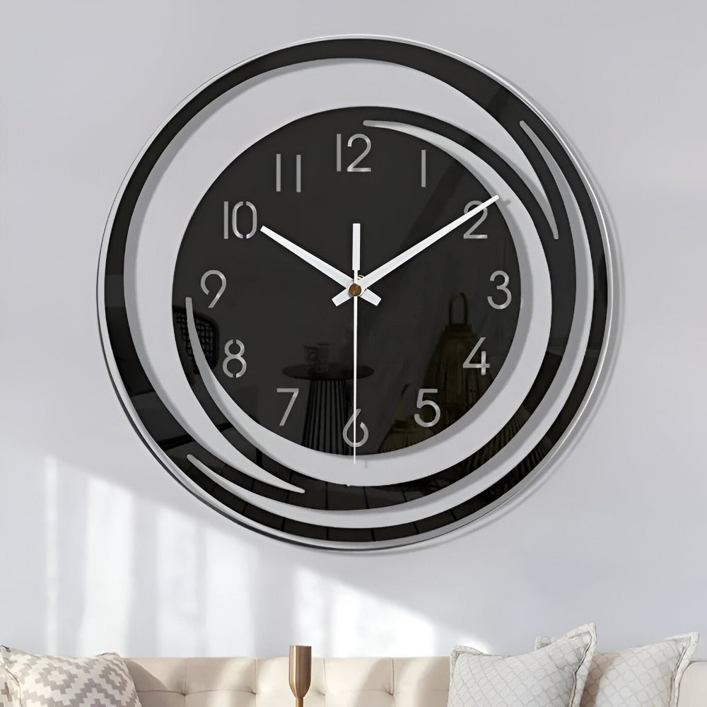 Reloj de Pared Sorana Escandinavo de Acrílico Negro Moderno