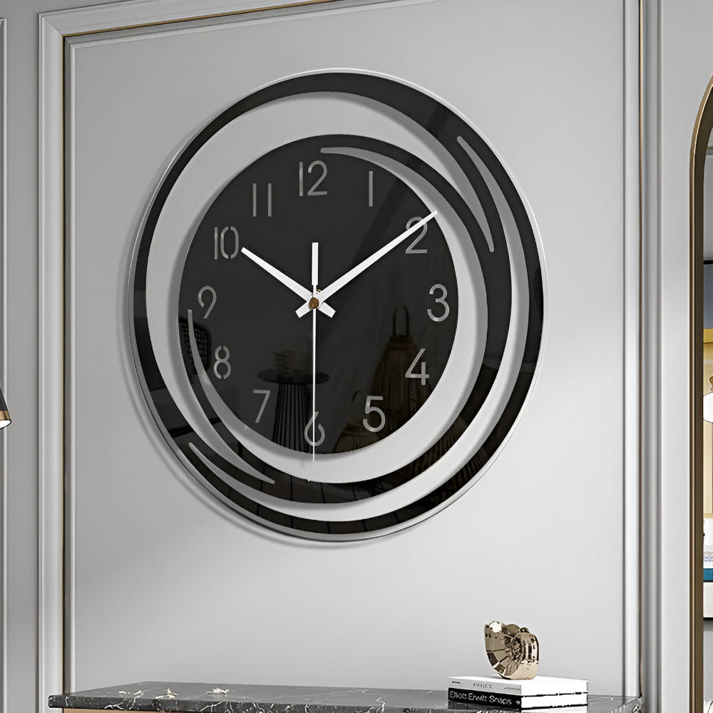Reloj de Pared Sorana Escandinavo de Acrílico Negro Moderno