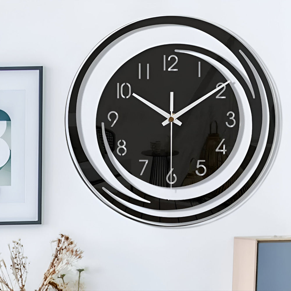 Reloj de Pared Sorana Escandinavo de Acrílico Negro Moderno