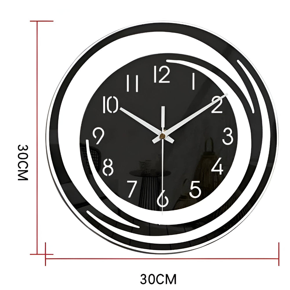 Reloj de Pared Sorana Escandinavo de Acrílico Negro Moderno