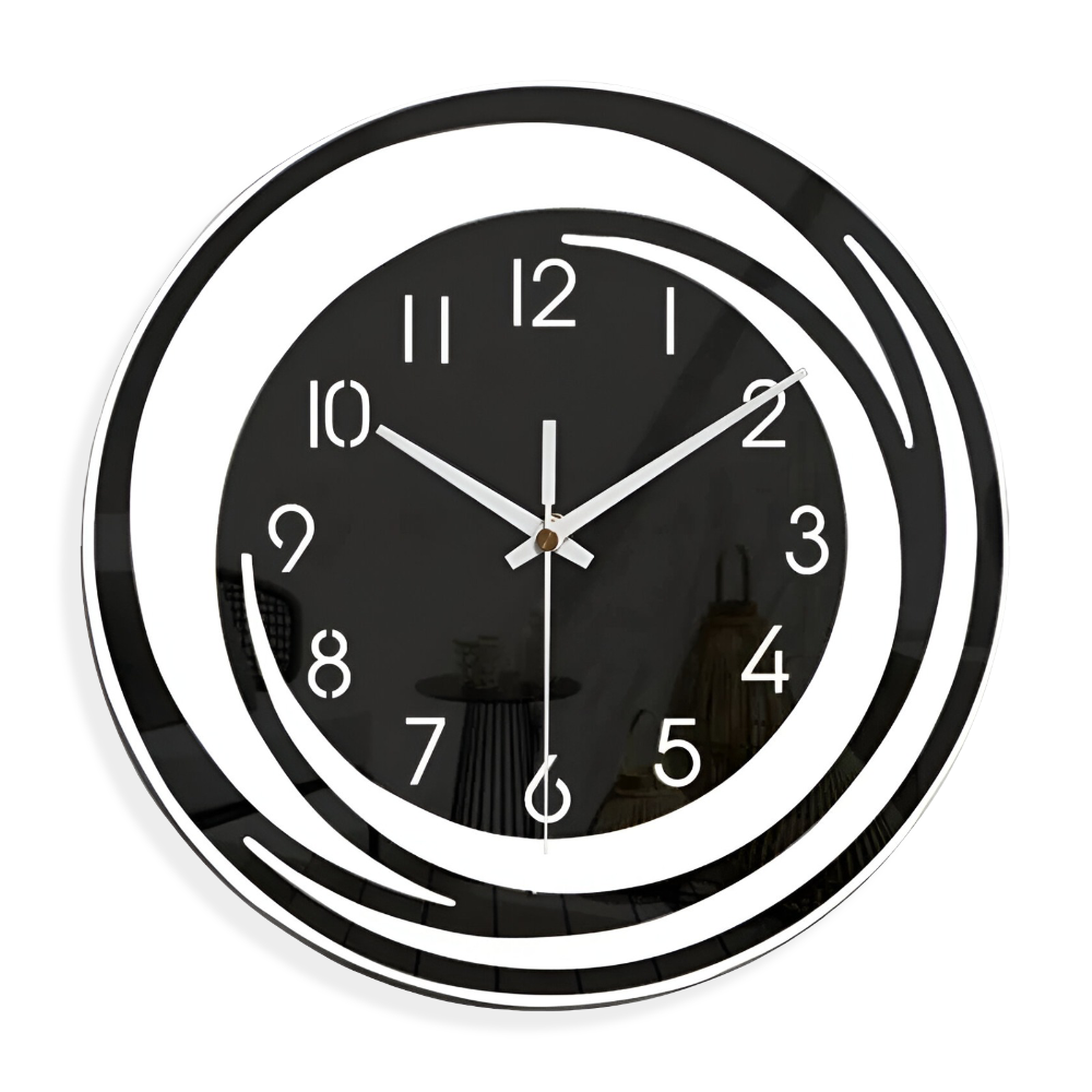 Reloj de Pared Sorana Escandinavo de Acrílico Negro Moderno