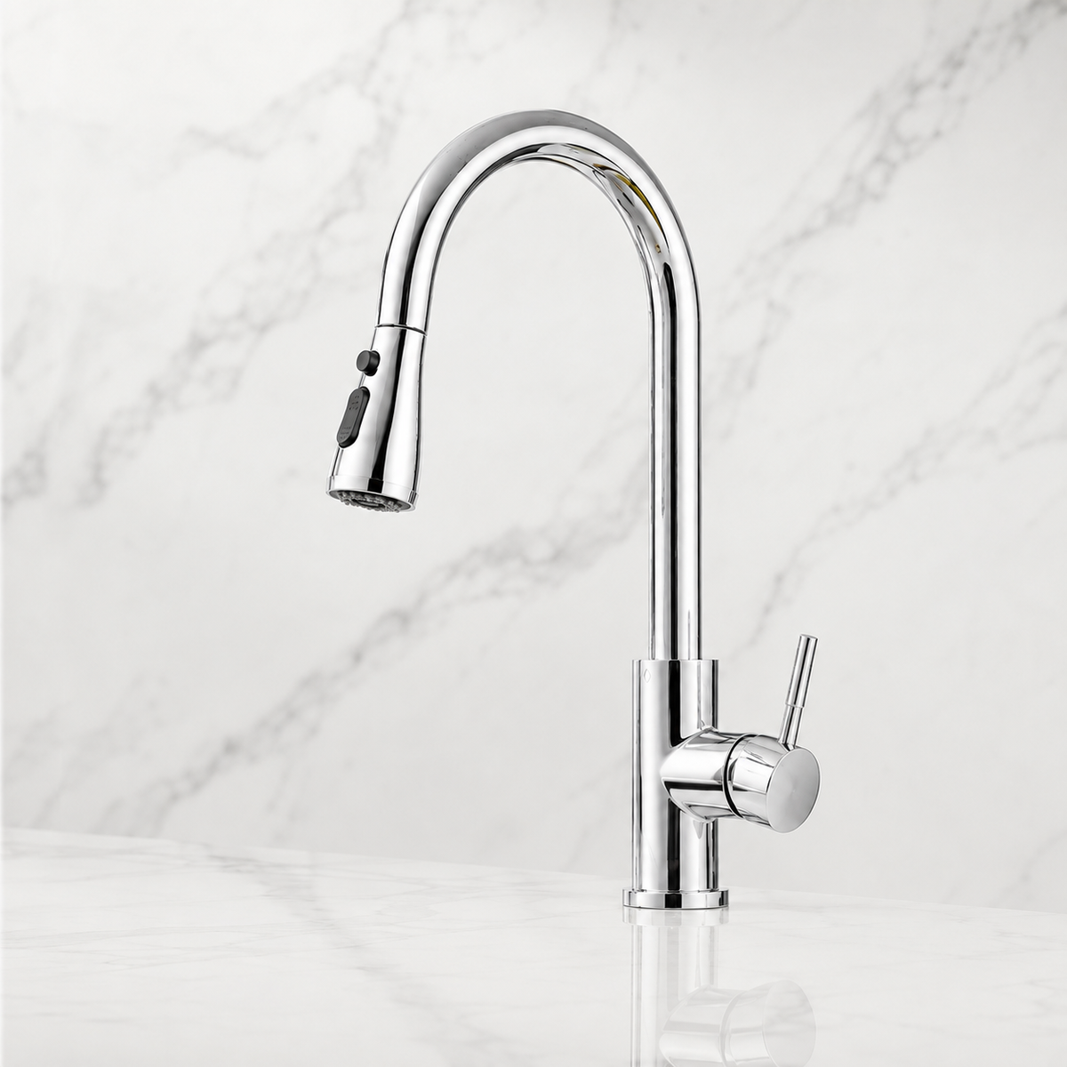 Grifo de Cocina Extensible con Rociador Giratorio Extraíble