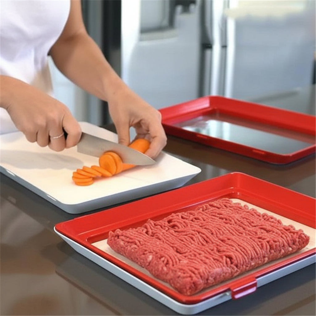 Bandeja Reutilizable para Alimentos con Tapa Elástica