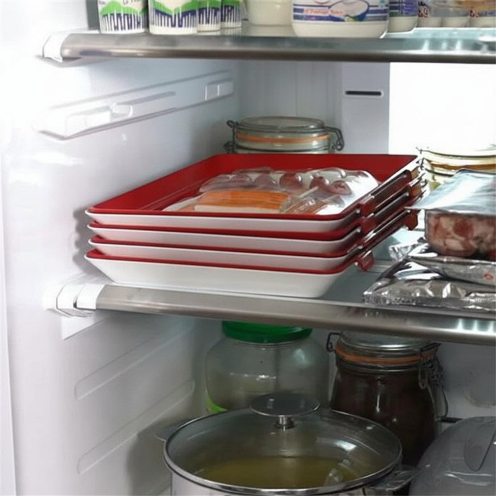 Bandeja Reutilizable para Alimentos con Tapa Elástica