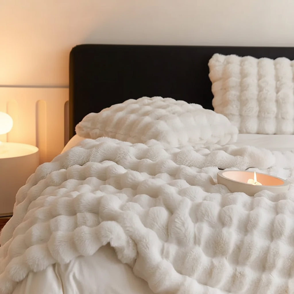 Manta de Pelo Sintético Suave y Mullida para Sofá o Cama