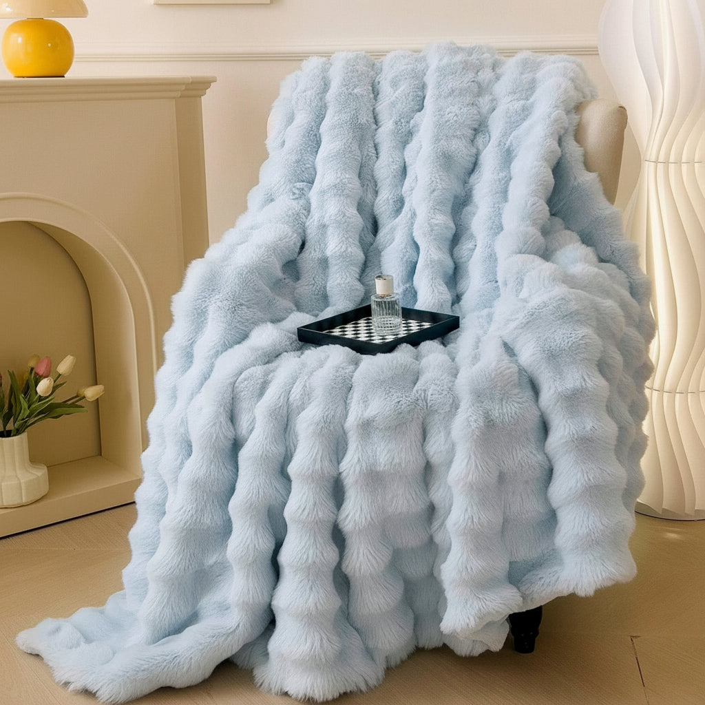 Manta de Pelo Sintético Suave y Mullida para Sofá o Cama