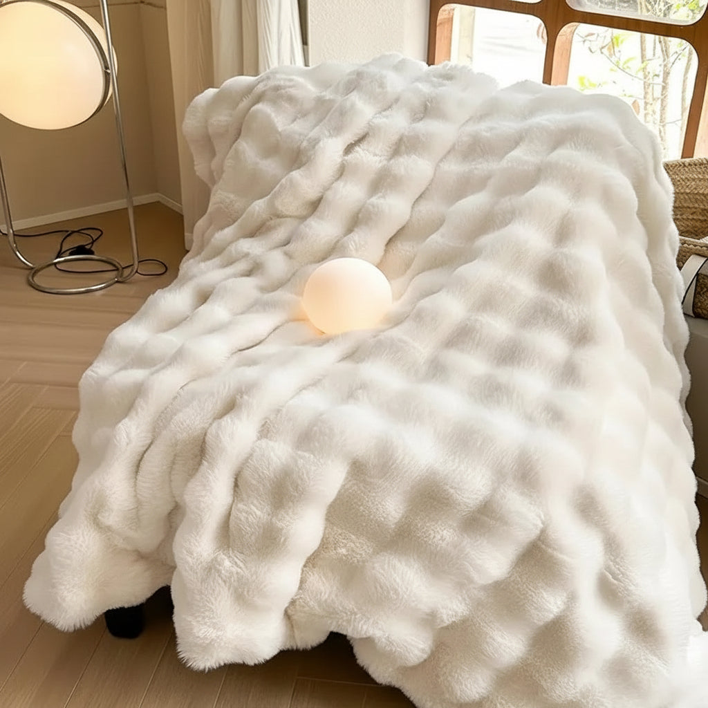 Manta de Pelo Sintético Suave y Mullida para Sofá o Cama
