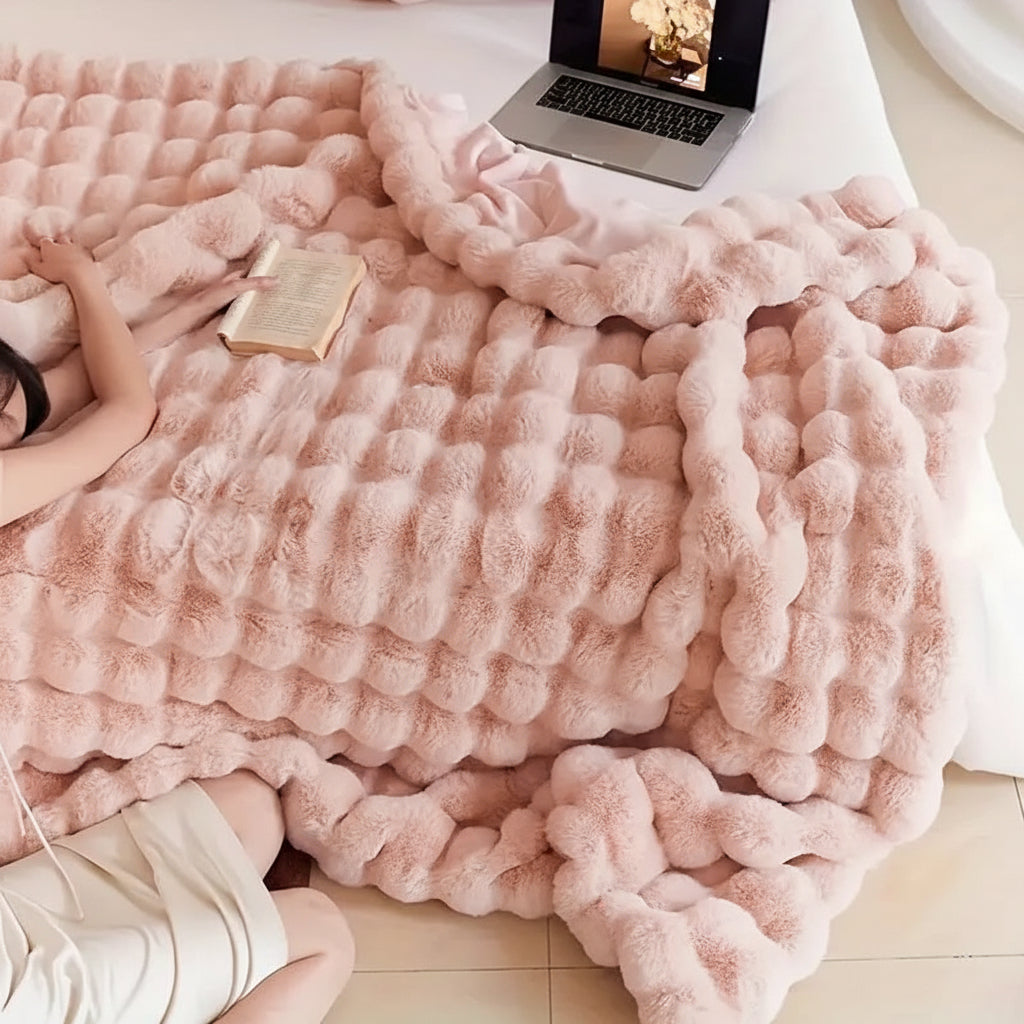 Manta de Pelo Sintético Suave y Mullida para Sofá o Cama