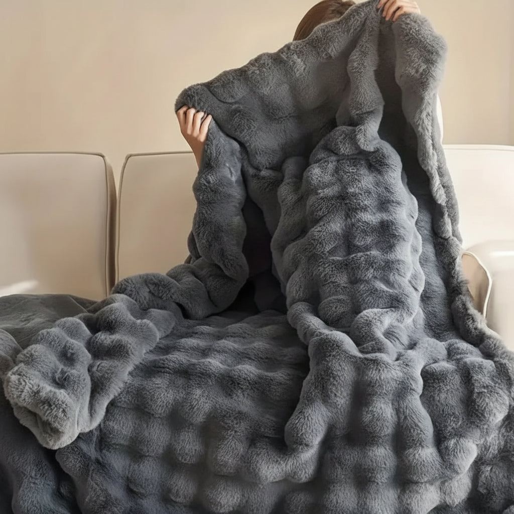 Manta de Pelo Sintético Suave y Mullida para Sofá o Cama