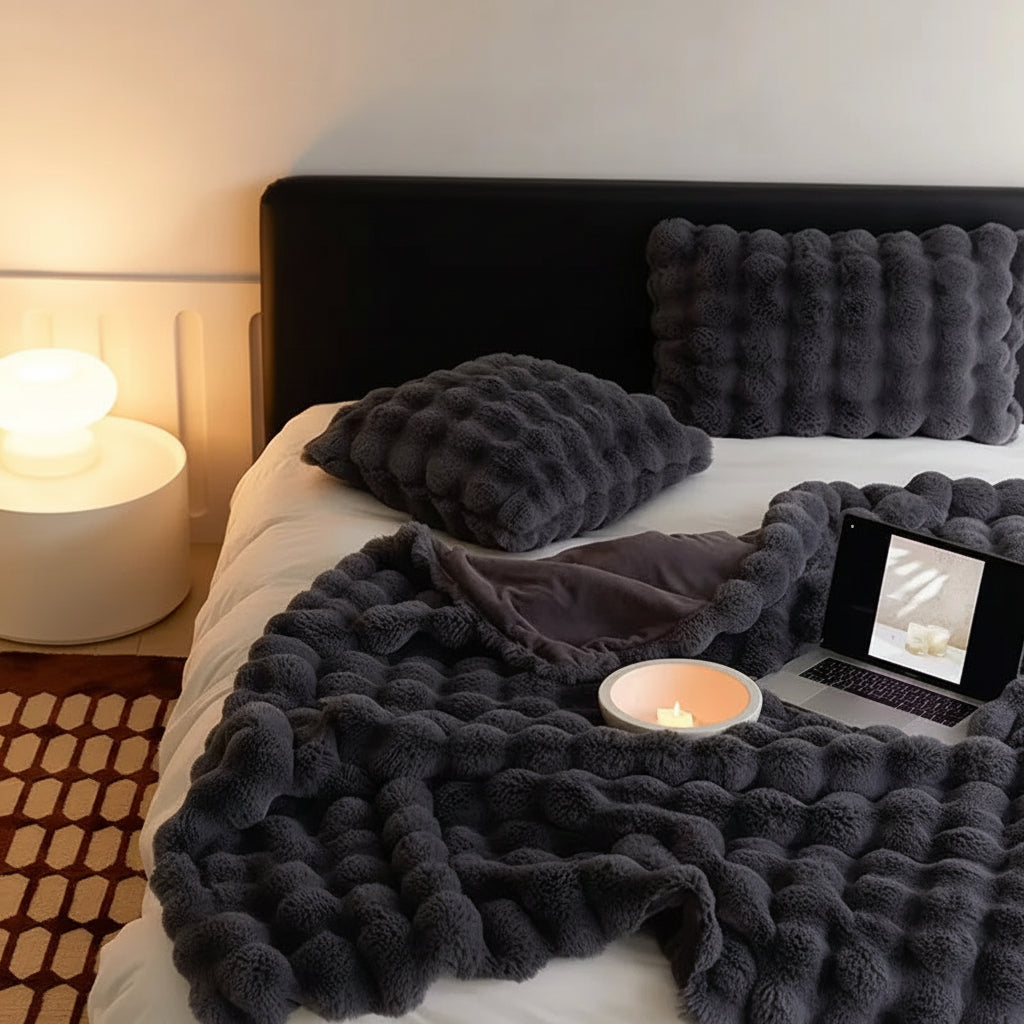 Manta de Pelo Sintético Suave y Mullida para Sofá o Cama