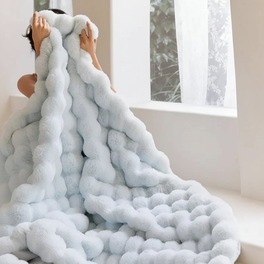 Manta de Pelo Sintético Suave y Mullida para Sofá o Cama